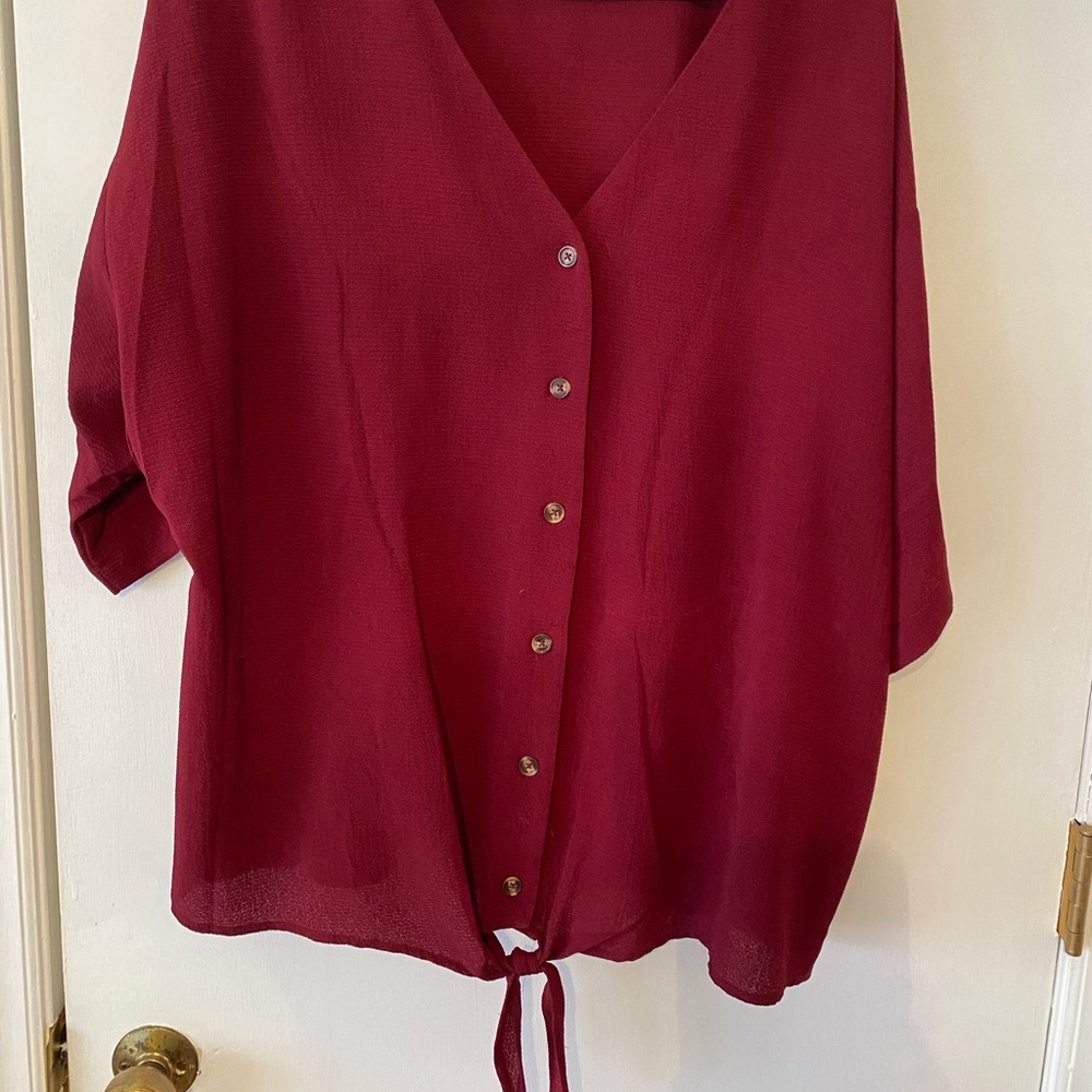 Maroon Blouse with tie